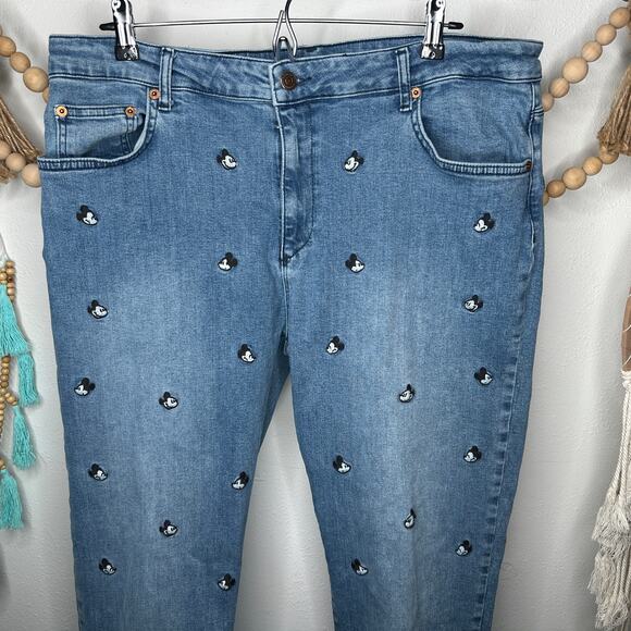 cakeworthy Denim - Cakeworthy Mickey Mouse Embroidered Skinny Jeans